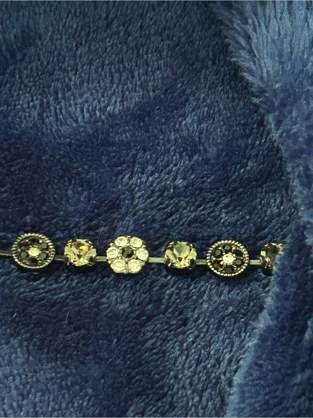 Vintage Sparkly Floral Charm Bracelet